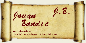 Jovan Bandić vizit kartica